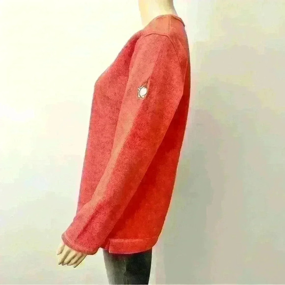 Vintage pastel red foxy crew neck long sleeves  fleece sweatshirts jumper - Picture 3 of 12